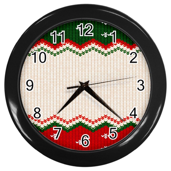 Merry Christmas Happy New Year Wall Clock (Black)