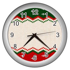 Merry Christmas Happy New Year Wall Clock (silver) by artworkshop