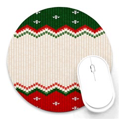 Merry Christmas Happy New Year Round Mousepad by artworkshop