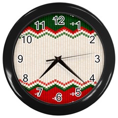 Merry Christmas Happy New Year Wall Clock (black) by artworkshop