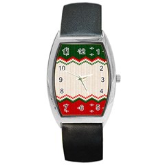 Merry Christmas Happy New Year Barrel Style Metal Watch by artworkshop