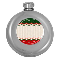 Merry Christmas Happy New Year Round Hip Flask (5 Oz) by artworkshop