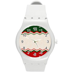 Merry Christmas Happy New Year Round Plastic Sport Watch (m) by artworkshop