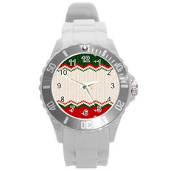 Merry Christmas Happy New Year Round Plastic Sport Watch (l) by artworkshop