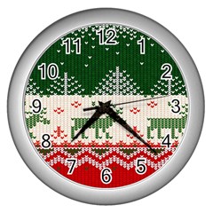 Merry Christmas Ugly Wall Clock (silver) by artworkshop