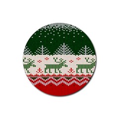 Merry Christmas Ugly Rubber Round Coaster (4 Pack) by artworkshop