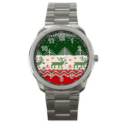 Merry Christmas Ugly Sport Metal Watch by artworkshop