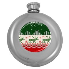 Merry Christmas Ugly Round Hip Flask (5 Oz) by artworkshop