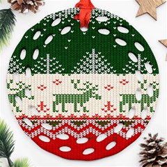 Merry Christmas Ugly Round Filigree Ornament (two Sides) by artworkshop