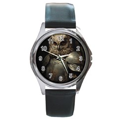 Owl Knight Round Metal Watch