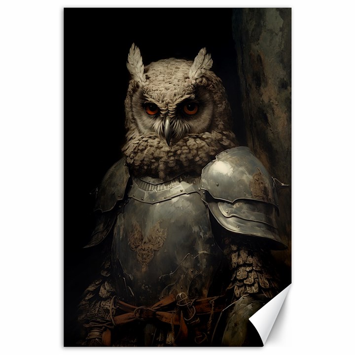 Owl Knight Canvas 24  x 36 