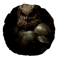 Owl Knight Large 18  Premium Flano Round Cushions