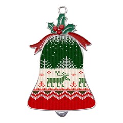 Merry Christmas Ugly Metal Holly Leaf Bell Ornament by artworkshop