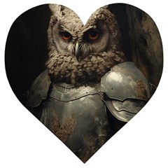 Owl Knight Wooden Puzzle Heart