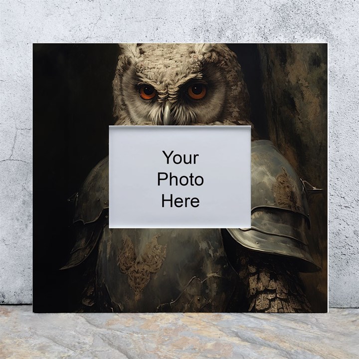 Owl Knight White Wall Photo Frame 5  x 7 