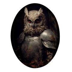 Owl Knight Oval Glass Fridge Magnet (4 Pack)