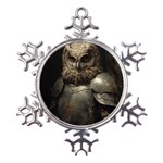 Owl Knight Metal Large Snowflake Ornament Front