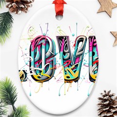 Graffiti Love Ornament (oval)