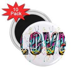 Graffiti Love 2 25  Magnets (10 Pack)  by essentialimage