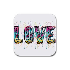 Graffiti Love Rubber Coaster (square) by essentialimage