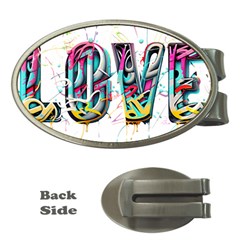 Graffiti Love Money Clips (oval)  by essentialimage