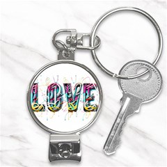 Graffiti Love Nail Clippers Key Chain by essentialimage