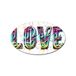 Graffiti Love Sticker (Oval) Front