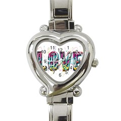 Graffiti Love Heart Italian Charm Watch by essentialimage