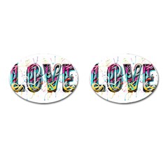 Graffiti Love Cufflinks (oval) by essentialimage