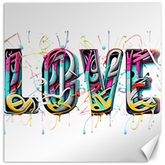 Graffiti Love Canvas 12  X 12  by essentialimage