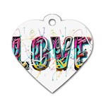 Graffiti Love Dog Tag Heart (One Side) Front