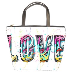 Graffiti Love Bucket Bag by essentialimage