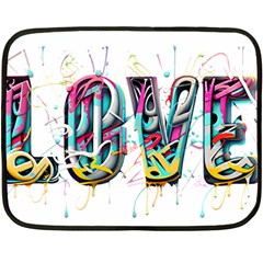 Graffiti Love Two Sides Fleece Blanket (mini) by essentialimage