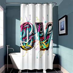 Graffiti Love Shower Curtain 36  X 72  (stall)  by essentialimage