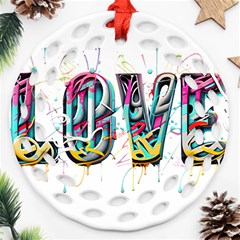 Graffiti Love Ornament (round Filigree)