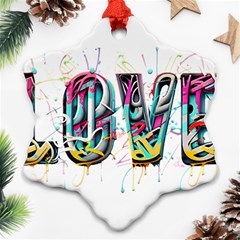 Graffiti Love Snowflake Ornament (two Sides)