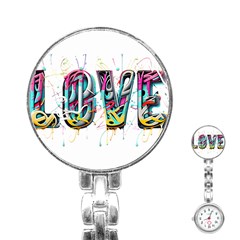 Graffiti Love Stainless Steel Nurses Watch by essentialimage