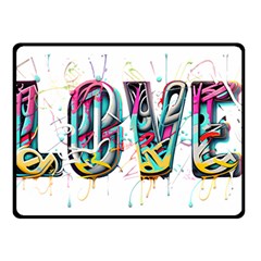 Graffiti Love Two Sides Fleece Blanket (small) by essentialimage