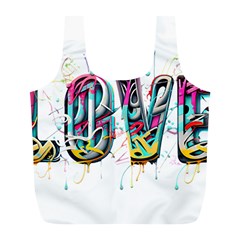 Graffiti Love Full Print Recycle Bag (l) by essentialimage