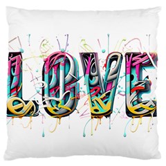 Graffiti Love Standard Premium Plush Fleece Cushion Case (one Side) by essentialimage