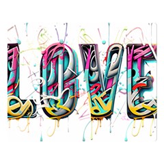 Graffiti Love Two Sides Premium Plush Fleece Blanket (large) by essentialimage