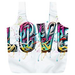 Graffiti Love Full Print Recycle Bag (xxxl) by essentialimage