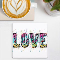 Graffiti Love Uv Print Square Tile Coaster  by essentialimage