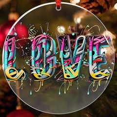 Graffiti Love Uv Print Acrylic Ornament Round by essentialimage