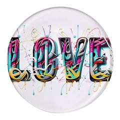 Graffiti Love Round Glass Fridge Magnet (4 Pack) by essentialimage