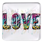 Graffiti Love Square Glass Fridge Magnet (4 pack) Front