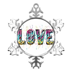 Graffiti Love Metal Small Snowflake Ornament by essentialimage