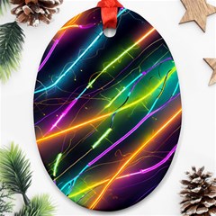 Vibrant Neon Dreams Ornament (oval)