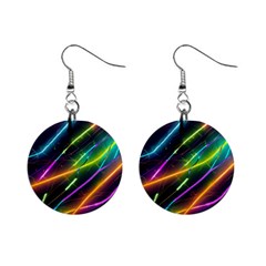 Vibrant Neon Dreams Mini Button Earrings by essentialimage