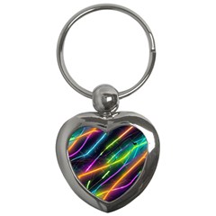 Vibrant Neon Dreams Key Chain (heart) by essentialimage